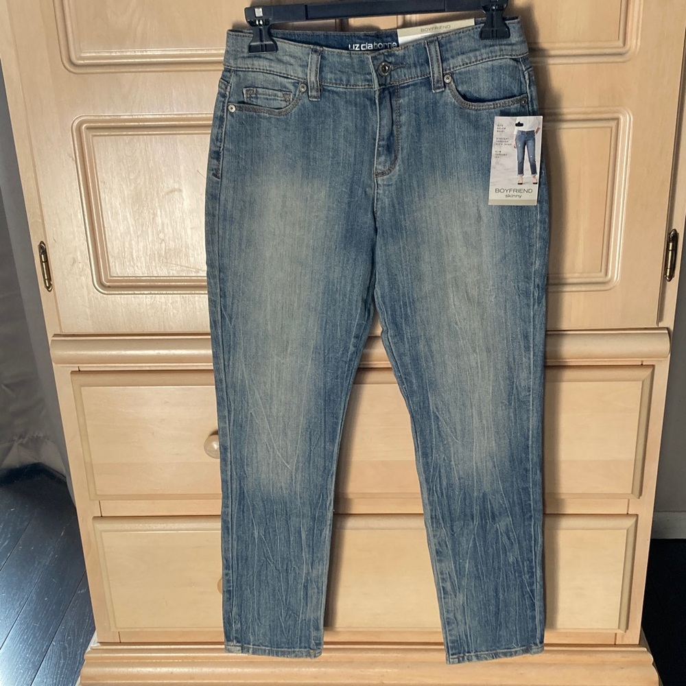 Liz Claiborne petite boyfriend skinny style jeans new with tag size 2P